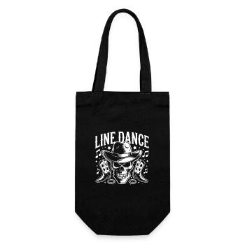 Line Dance Skull with Stetson and Boots and Lasso - Gift Bag for Bottles - black - Front
