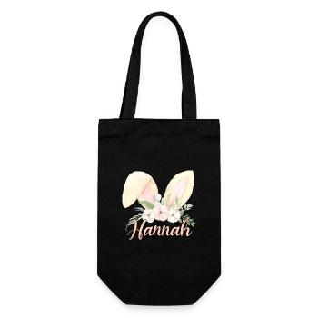 Hasenohren Hannah - Geschenkbeutel für Flaschen - Schwarz - Vorne