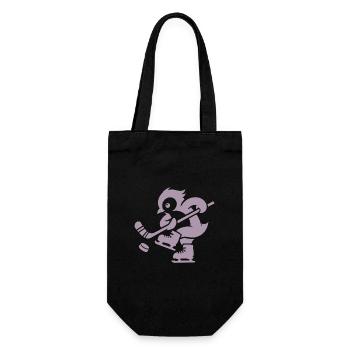 Pinguin Eishockey Minimalistische Spieler - Geschenkbeutel für Flaschen - Schwarz - Vorne