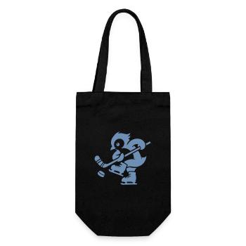 Pinguin Eishockey Minimalistische Spieler - Geschenkbeutel für Flaschen - Schwarz - Vorne