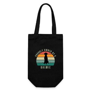 Proudly Owned by a Dalmie Retro Sunset - Geschenkbeutel für Flaschen - Schwarz - Vorne