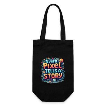 Every Pixel Tells a Story - Retro Gaming - Gift Bag for Bottles - black - Front