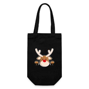 Rudolph's Friendly Reindeer Head - Gift Bag for Bottles - black - Front