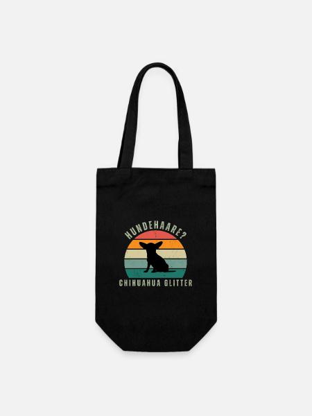 Chihuahua Glitter Retro Sunset - Geschenkbeutel für Flaschen - Schwarz