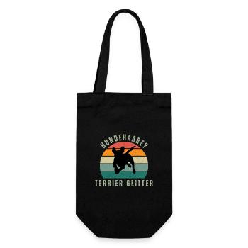 Terrier Glitter Retro Sunset - Geschenkbeutel für Flaschen - Schwarz - Vorne