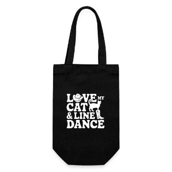 I love my cat and line dancing - Gift Bag for Bottles - black - Front