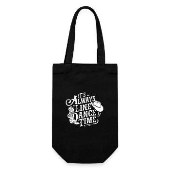 Line Dance Zeit Line Dancing Tanzen - Geschenkbeutel für Flaschen - Schwarz - Vorne