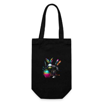 Future Technology Lapin de Pâques avec œuf de Pâques - Sac à bouteille - noir - Devant