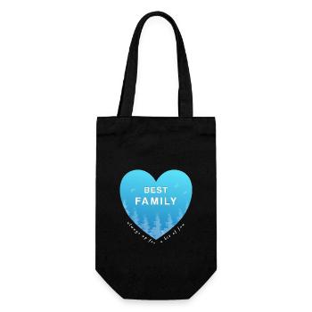 beste family - Geschenkbeutel für Flaschen - Schwarz - Vorne