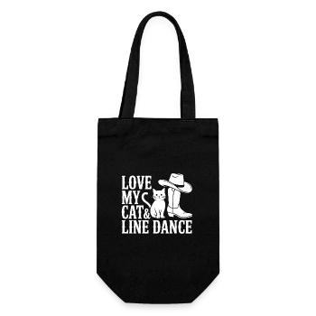 I love my cat and line dancing - Gift Bag for Bottles - black - Front