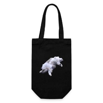 Pose du chat poilu câlin allongé - Sac à bouteille - noir - Devant