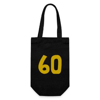 60. 60 ANS. 60e ANNIVERSAIRE. ANNIVERSAIRE 60 ANS. - Sac à bouteille - noir - Devant