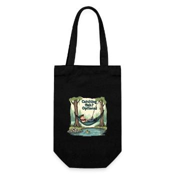 Catching Fish? Optional! Fischer fischen Shirt - Geschenkbeutel für Flaschen - Schwarz - Vorne
