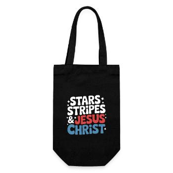 Amerikanischer Gläubiger Christ July 4th Jesus - Geschenkbeutel für Flaschen - Schwarz - Vorne