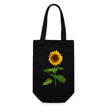 Sonnenblume - Geschenkbeutel für Flaschen - Schwarz - Vorne