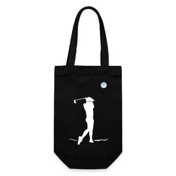 Motiv Golf dein Sport - Geschenkbeutel für Flaschen - Schwarz - Vorne