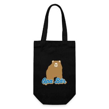 Opa Bär Bester Opi Großvater | Farben änderbar - Geschenkbeutel für Flaschen - Schwarz - Vorne