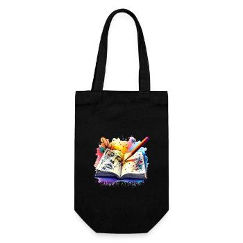 Sketching Drawing Doodling Erasing is my Cardio - Gift Bag for Bottles - black - Front