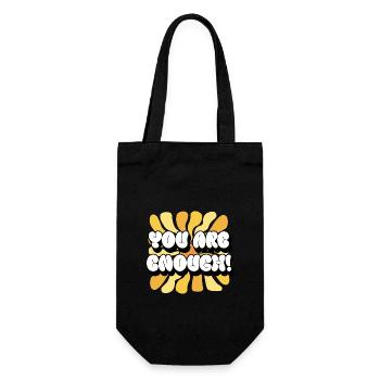 You Are Enough - Du bist Genug - Sonnenblume - Geschenkbeutel für Flaschen - Schwarz - Vorne
