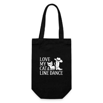 I love my cat and line dancing - Gift Bag for Bottles - black - Front