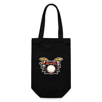 Cartoon Schlagzeug Drumset - Geschenkbeutel für Flaschen - Schwarz - Vorne