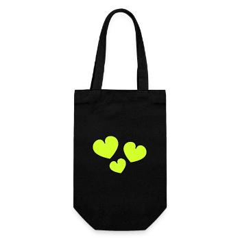 ICH LIEBE DICH. ICH LIEBE DICH. LIEBE. LIEBE. HERZ - Geschenkbeutel für Flaschen - Schwarz - Vorne