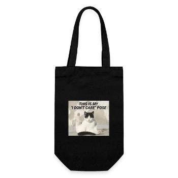 C’EST MA POSE « JE M’EN FICHE » - Meme Cat - Sac à bouteille - noir - Devant