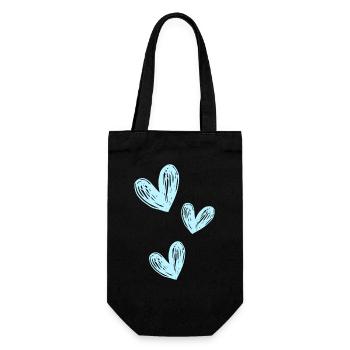 Love blue - Geschenkbeutel für Flaschen - Schwarz - Vorne