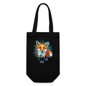 Fuchs - Illustration - Geschenkbeutel für Flaschen - Schwarz - Vorne