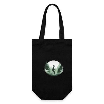 Nordic Walking is My Therapy – Running Forest Nature - Gift Bag for Bottles - black - Front