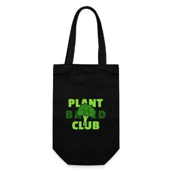 Plant Based Club Vegetarische Vegane Ernährung - Geschenkbeutel für Flaschen - Schwarz - Vorne