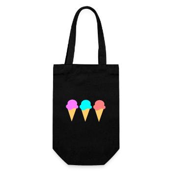 Ice Cream Ice Cream Strawberry Ice Cream Summer Festival - Gift Bag for Bottles - black - Front