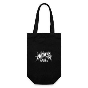Madness rules the World. Der Wahnsinn regiert - Geschenkbeutel für Flaschen - Schwarz - Vorne