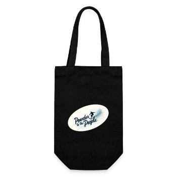 Powder to the People – Snowboard & Powder - Geschenkbeutel für Flaschen - Schwarz - Vorne