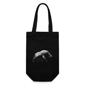 Wildschwein - Geschenkbeutel für Flaschen - Schwarz - Vorne