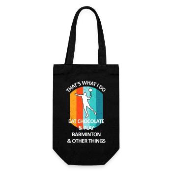 Badminton Badminton Badminton Player Chocolate - Gift Bag for Bottles - black - Front