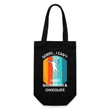 Badminton Badminton Badminton Player Chocolate - Gift Bag for Bottles - black - Front