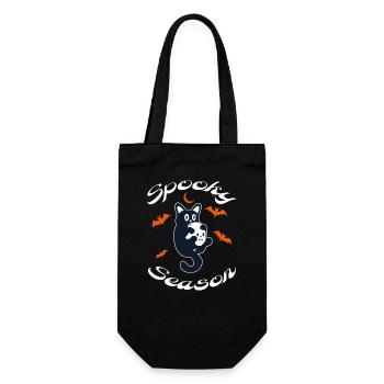 Spooky Season Chaton avec Crâne Halloween - Sac à bouteille - noir - Devant