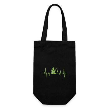 Angler heartbeat - Gift Bag for Bottles - black - Front