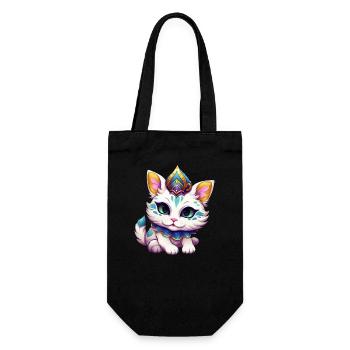 Mardi Gras Katze Karneval Comic - Geschenkbeutel für Flaschen - Schwarz - Vorne