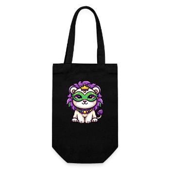 Cute Mardi Gras Lion Comic - Gift Bag for Bottles - black - Front