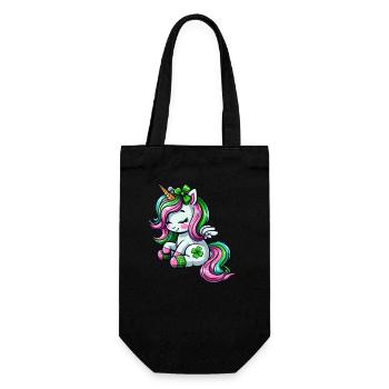 St. Patrick's Day Einhorn Feier Design - Geschenkbeutel für Flaschen - Schwarz - Vorne