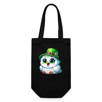 St. Patrick's Süße Schneeeule - Geschenkbeutel für Flaschen - Schwarz - Vorne