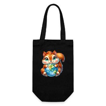 Écureuil mignon Protection de l’environnement Terre - Sac à bouteille - noir - Devant