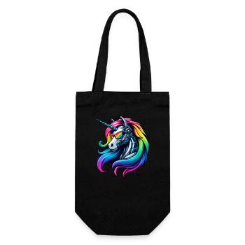 Cool Cyborg Licorne Arc-en-ciel - Sac à bouteille - noir - Devant