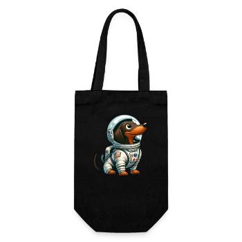Dachshund Astronaut in Space Adventure - Gift Bag for Bottles - black - Front
