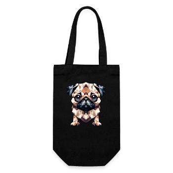 Pug in Polygon Art Geometric Design - Gift Bag for Bottles - black - Front
