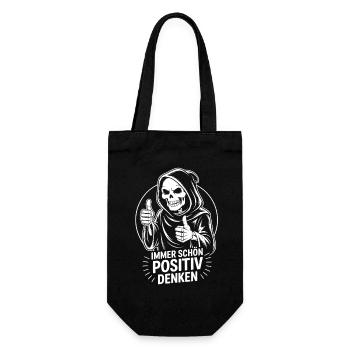 Immer schön positiv Skull Reaper Daumen hoch - Geschenkbeutel für Flaschen - Schwarz - Vorne