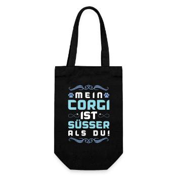 Dicton de chien corgi - Sac à bouteille - noir - Devant