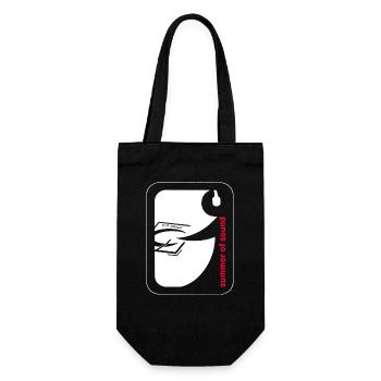Logo weiß rot - Geschenkbeutel für Flaschen - Schwarz - Vorne